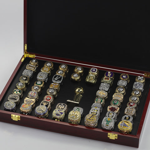 Basketball Championship Rings & Trophy Set