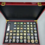 1967-2022 Football Championship Rings Set With Box & Trophy