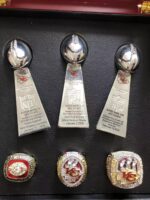 1969/2019/2023 Kansas City Chiefs Premium Replica Championship Rings Set & Trophies Set