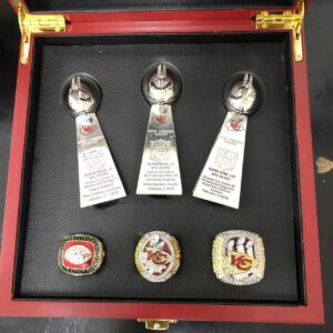 1969/2019/2023 Kansas City Chiefs Premium Replica Championship Rings Set & Trophies Set