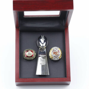 Kansas City Chiefs Premium Replica Championship Rings Set With Trophy