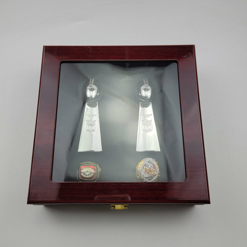 Kansas City Chiefs Premium Replica Championship RingsSet & Trophies Set