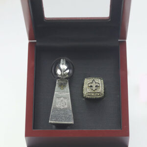 2010 New Orleans Saints Premium Replica Championship Trophy & Ring Set