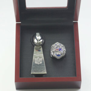 2017 New England Patriots Premium Replica Championship Trophy & Ring Set